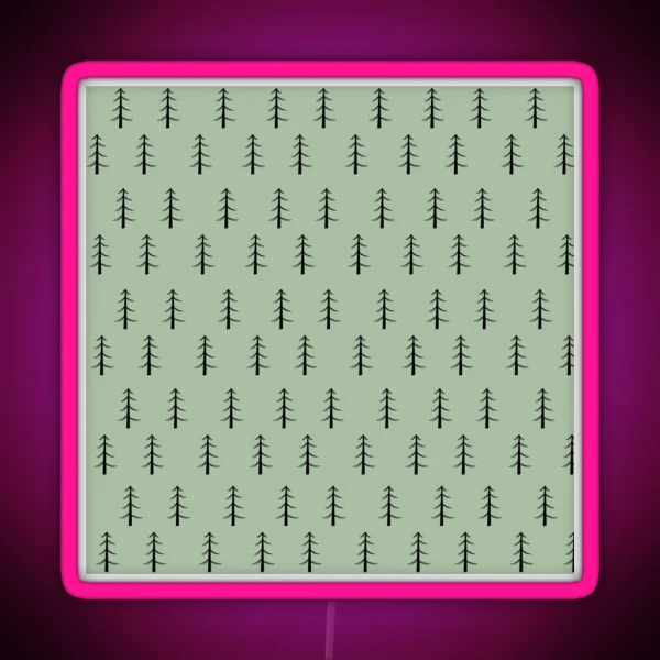 Minimalist Fir Trees Pattern RGB Neon Sign