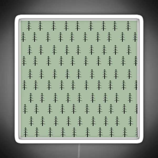 Minimalist Fir Trees Pattern RGB Neon Sign