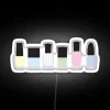 minimalist pastel nail polish RGB neon sign designs