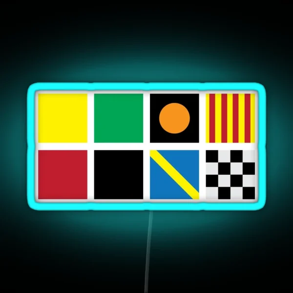 Minimalist Racing Flags RGB Neon Sign