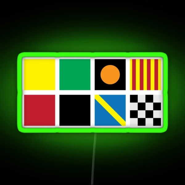 Minimalist Racing Flags RGB Neon Sign