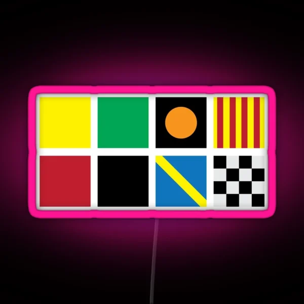 Minimalist Racing Flags RGB Neon Sign