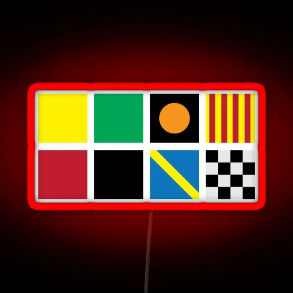 Minimalist Racing Flags RGB Neon Sign