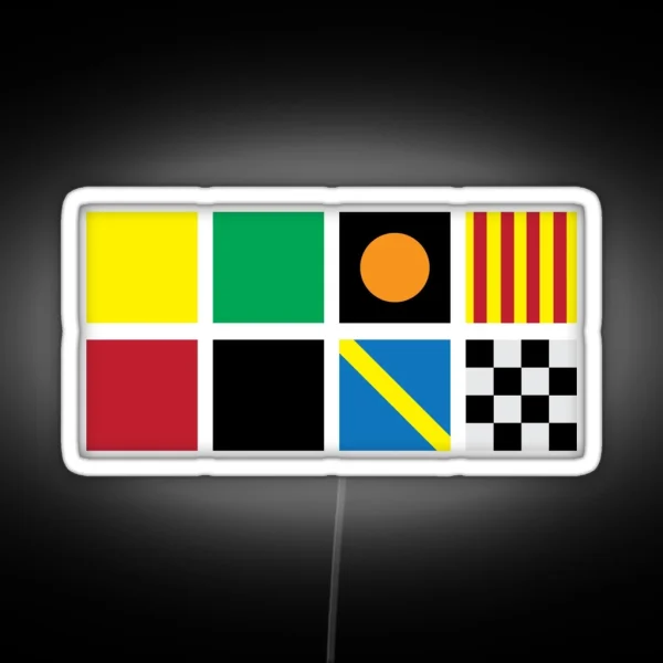 Minimalist Racing Flags RGB Neon Sign