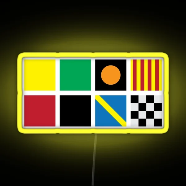 Minimalist Racing Flags RGB Neon Sign