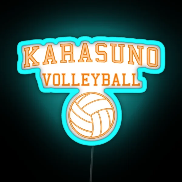 Minimalistic Karasuno Volleyball College Print RGB Neon Sign