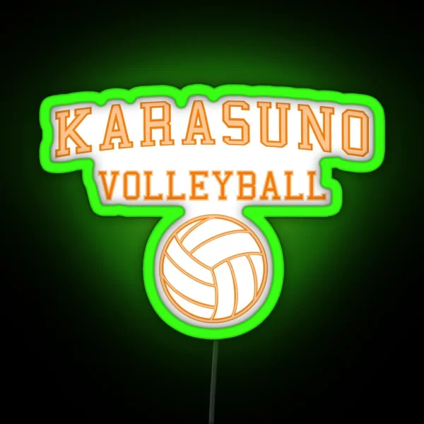 Minimalistic Karasuno Volleyball College Print RGB Neon Sign