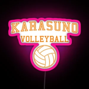 Minimalistic Karasuno Volleyball College Print RGB Neon Sign