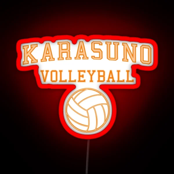 Minimalistic Karasuno Volleyball College Print RGB Neon Sign