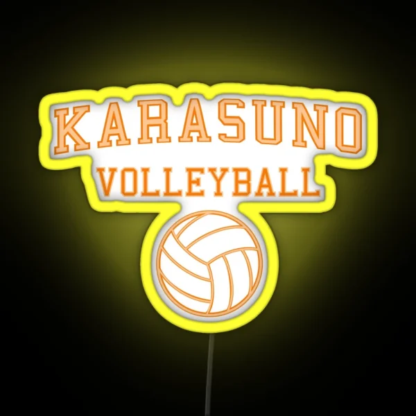 Minimalistic Karasuno Volleyball College Print RGB Neon Sign