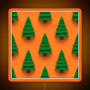 Minimalistic Pine Tree Pattern RGB Neon Sign