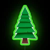 minimalistic pine tree pattern rgb neon sign in green