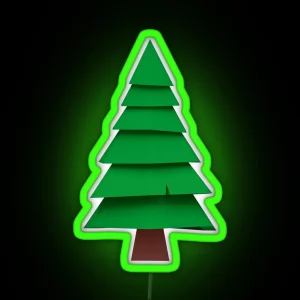 Minimalistic Pine Tree Pattern RGB Neon Sign