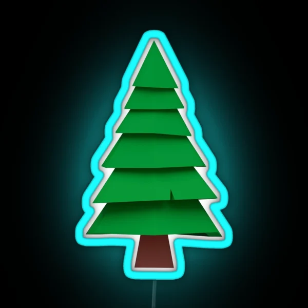 Minimalistic Pine Tree Pattern RGB Neon Sign