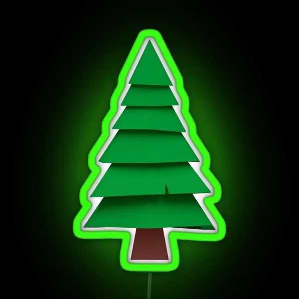 Minimalistic Pine Tree Pattern RGB Neon Sign