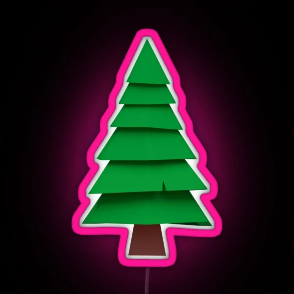 Minimalistic Pine Tree Pattern RGB Neon Sign
