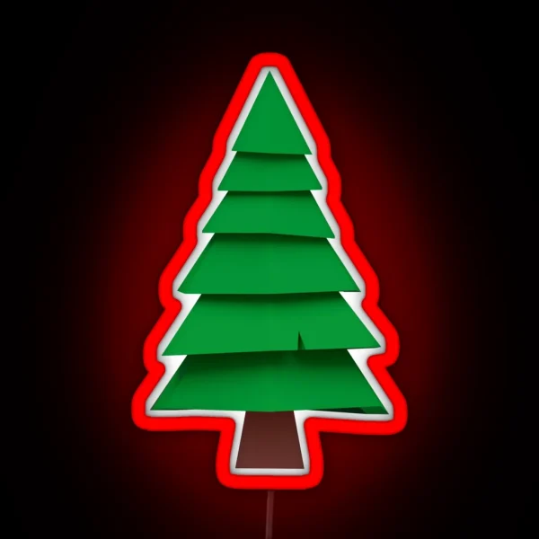 Minimalistic Pine Tree Pattern RGB Neon Sign