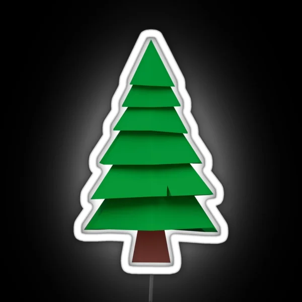 Minimalistic Pine Tree Pattern RGB Neon Sign