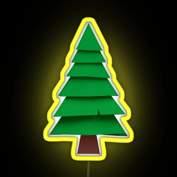 Minimalistic Pine Tree Pattern RGB Neon Sign