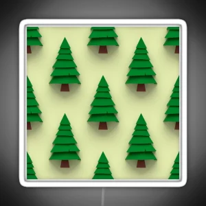Minimalistic Pine Tree Pattern RGB Neon Sign