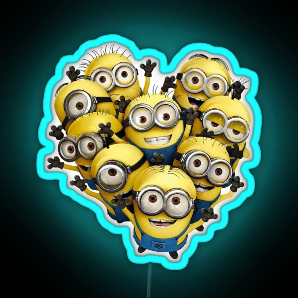 Minions In Heart RGB Neon Sign