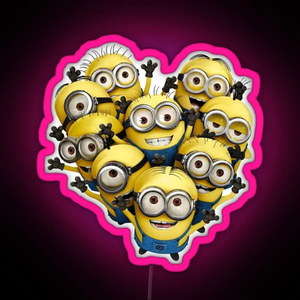 Minions In Heart RGB Neon Sign