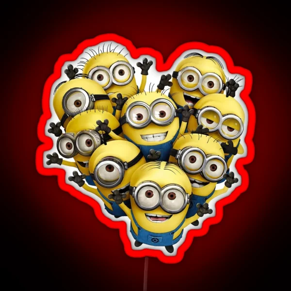 Minions In Heart RGB Neon Sign