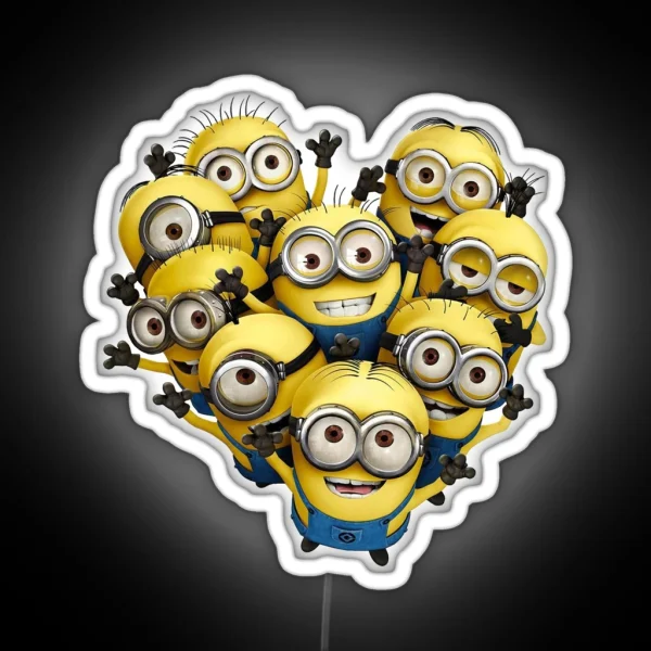 Minions In Heart RGB Neon Sign
