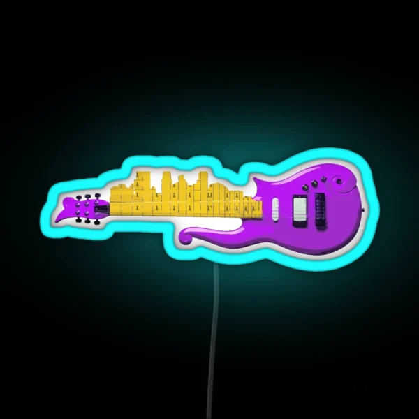 Minneapolis Skyline Prince Guitar RGB Neon Sign