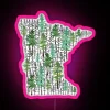 RGB neon pink Minnesota forest sign - MN signage.