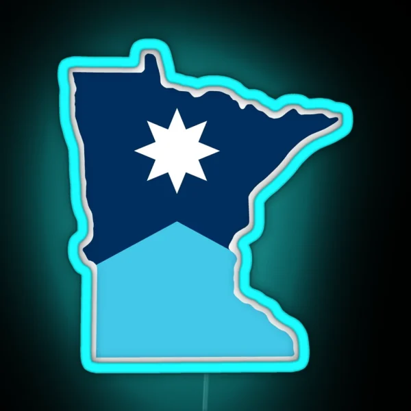 Minnesota State Flag RGB Neon Sign