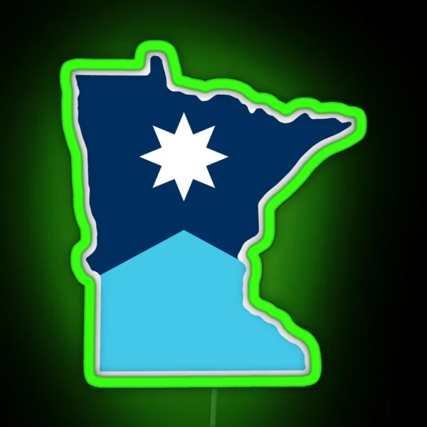 Minnesota State Flag RGB Neon Sign