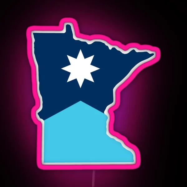 Minnesota State Flag RGB Neon Sign