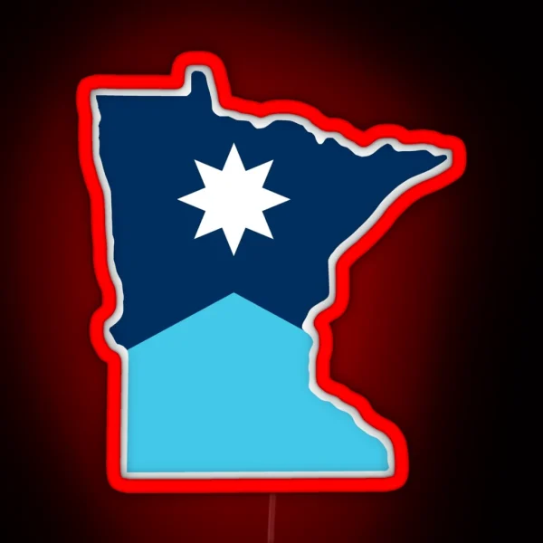 Minnesota State Flag RGB Neon Sign