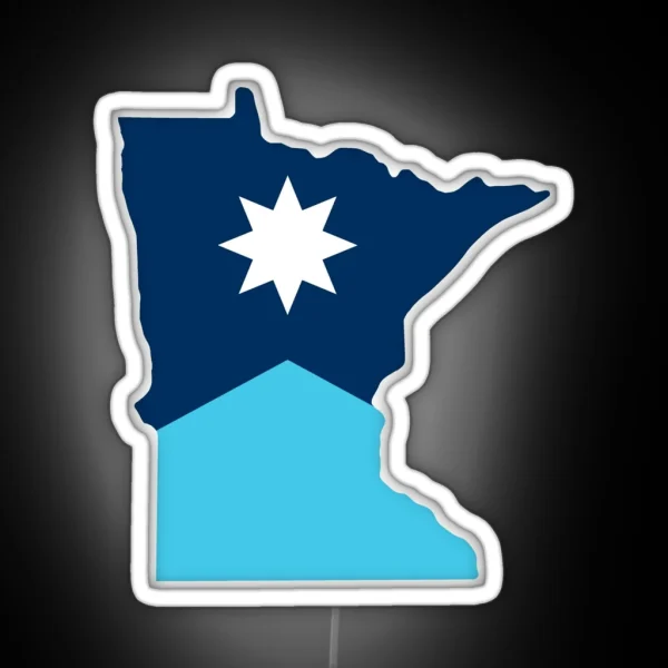 Minnesota State Flag RGB Neon Sign