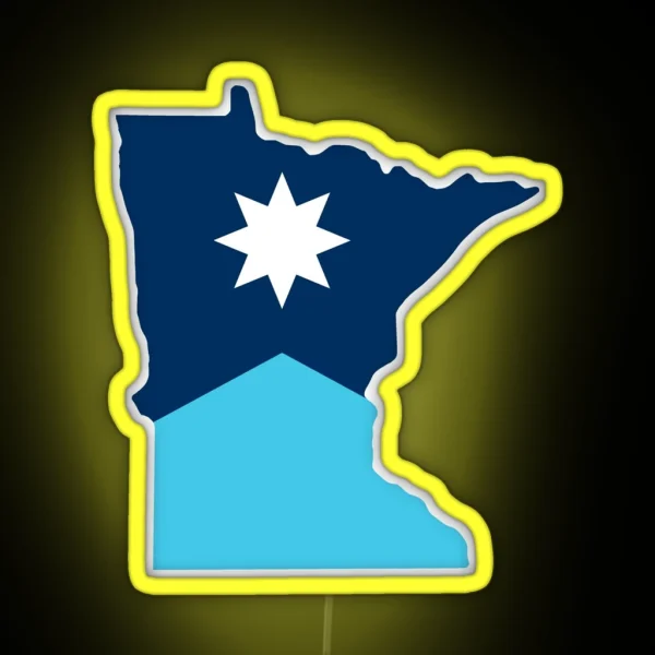 Minnesota State Flag RGB Neon Sign