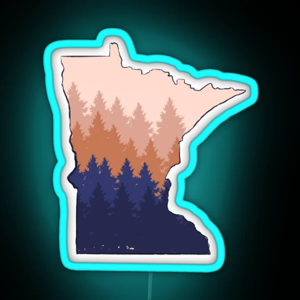 Minnesota Trees RGB Neon Sign
