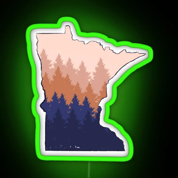 Minnesota Trees RGB Neon Sign
