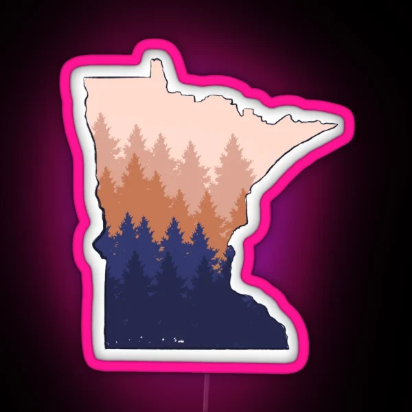 Minnesota Trees RGB Neon Sign