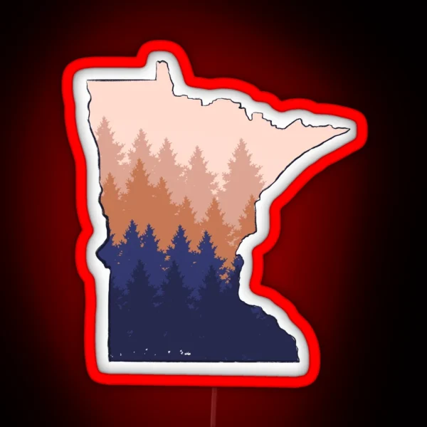 Minnesota Trees RGB Neon Sign