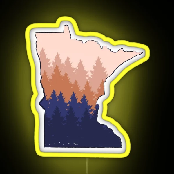 Minnesota Trees RGB Neon Sign