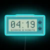 RGB neon sign displaying "MINUTE" in vibrant blue