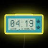 Yellow RGB neon sign displaying 'Minute'