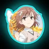 misaka mikoto neon sign rgb blue flower