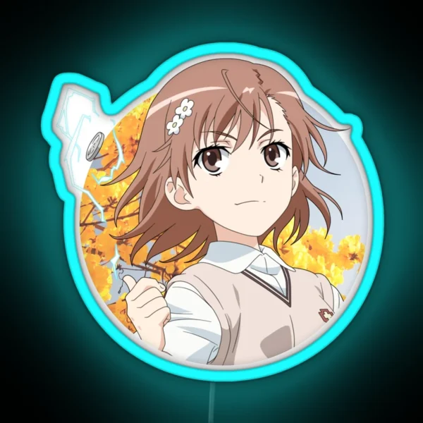 Misaka Mikoto Flower RGB Neon Sign