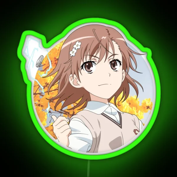Misaka Mikoto Flower RGB Neon Sign