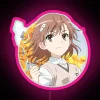 misaka mikoto flower neon sign rgb pink