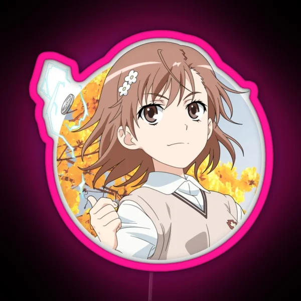 Misaka Mikoto Flower RGB Neon Sign