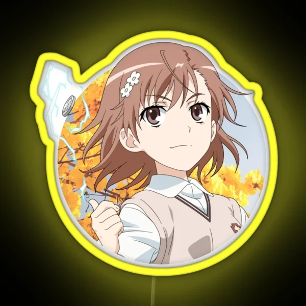 Misaka Mikoto Flower RGB Neon Sign