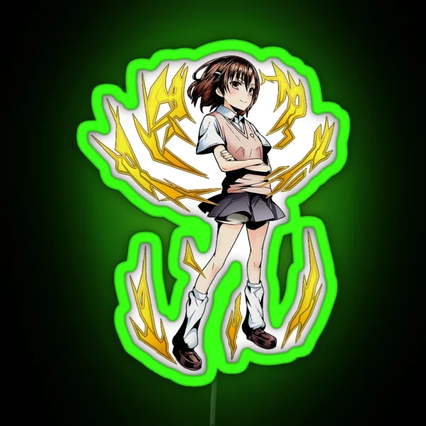 Misaka Mikoto To Aru Majutsu No Index Anime A Certain RGB Neon Sign